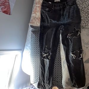 Pacsun black ripped mom jeans